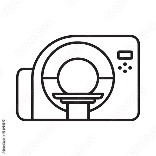 Medical MRI CT Scanner Machine Icon for Radiology Diagnostics Hospital Imaging and Clinical Healthcare Technology