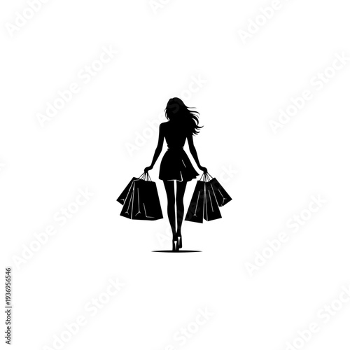 Shopping girl vector