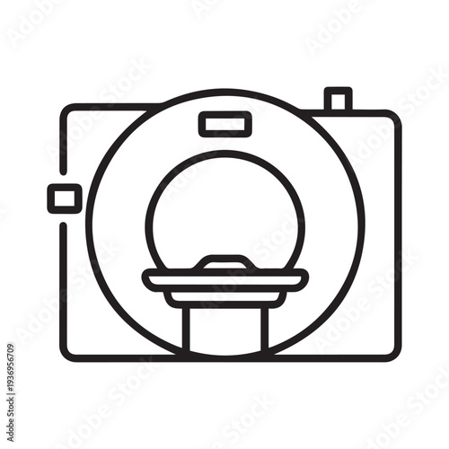 Medical MRI CT Scanner Machine Icon for Radiology Diagnostics Hospital Imaging and Clinical Healthcare Technology