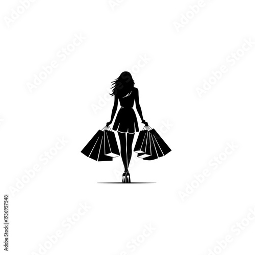 Shopping girl vector
