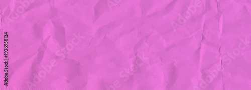 Pink wrinkled kraft paper background with halftone vector teture. Crumpled pastel cardboard texture for craft, box, carton, girly rose color designs. Empty paper bg with grunge dot circle pattern