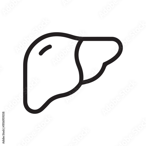 Human Liver Organ Line Icon Vector Illustration for Medical Healthcare and Hepatology Research