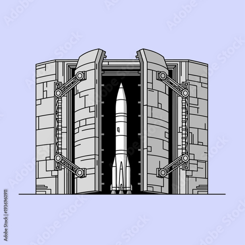 Rocket Emerging from Launchpad Silo.