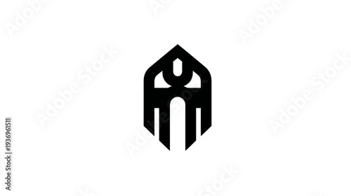 Abstract black shape on white background. Appears symmetrical, possibly representing a symbol or icon