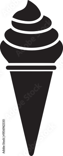 Cone Ice cream vector icon, Ice cream logo, ice-cream sign, soft ice cream cone vector illustration
