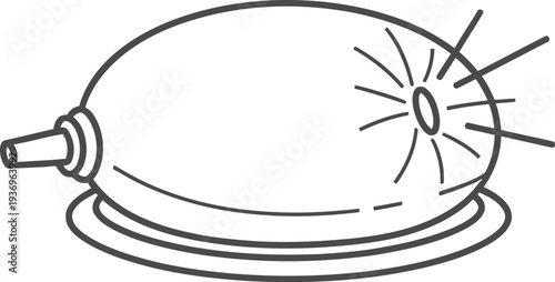 Simple black and white line art illustration depicts a rubber suction cup or hand-held air blower device used for cleaning delicate objects.