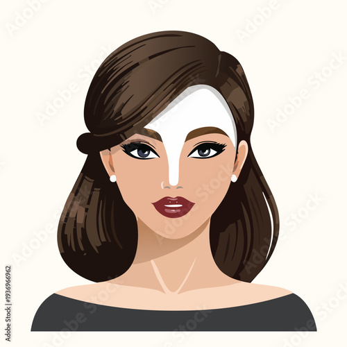 Woman with facial mask vector illustration