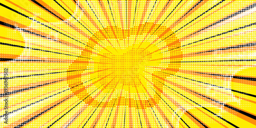 Yellow comic zoom cartoon template background