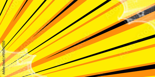 Yellow comic zoom cartoon template background