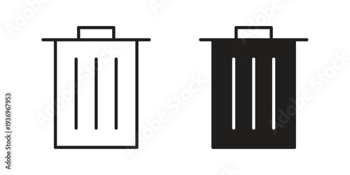 Trash Bin icon Symbol for App and Web UI Design Vectors