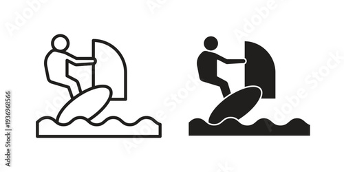 Windsurf icon Symbol for App and Web UI Design Vectors