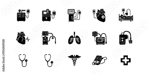ECMO Heart Lung Machine ICU Icon