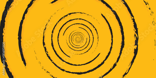 Wallpaper Mural Background Line grunge spin radial black on yellow color. Pattern texture design technology Torontodigital.ca