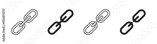 Link icon set. Chain icon. Webpage or internet url. External and share link. Vector and png transparent