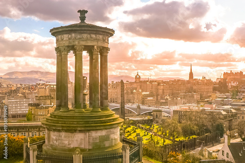 The Dugald Stewart Monument on the Calton Hill, Edinburgh, Scotland