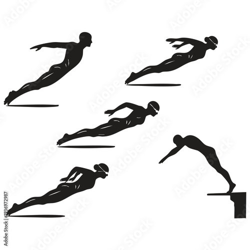 Swimming Competition Silhouettes Pack