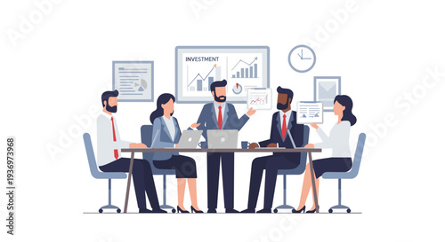 Business Professionals Meeting Office Discussion.