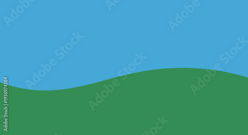 Green Hills Under Blue Sky.