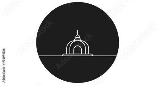 Stupa Icon Simple Design Element.