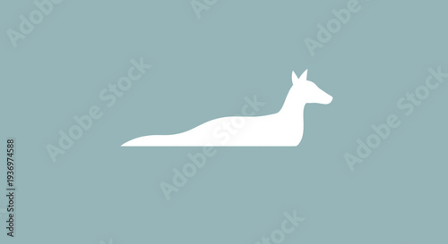 White Llama Silhouette Profile View.