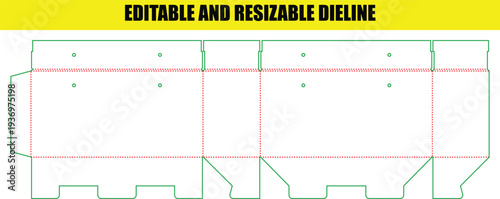 Functional folding box dieline layout for secure multi compartment packaging