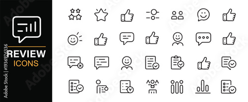 User experience review and rating vector icon set