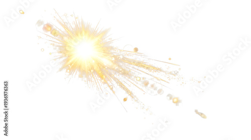 A bright and vibrant explosion of light and energy on a white background