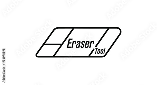 Simple outline icon of a digital eraser tool, representing correction, deletion, or removal, isolated white background.