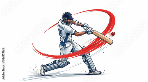 Energetic Cricket Player Vector Artwork | Dynamic Batting Pose Illustration | Vibrant Abstract Splash Sports Design | Helmet Pads Gloves Cricket Vector Art for Competitive Game