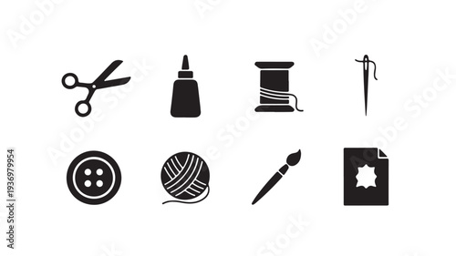 Sewing Tailor and Handmade Craft Icons Collection