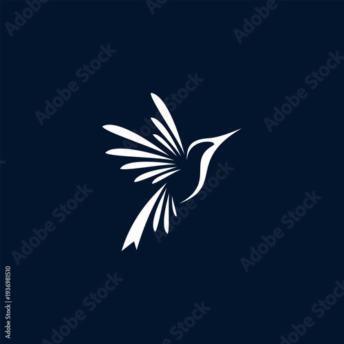 Hummingbird logo vector with solid color.  Suitable for your design need, logo, illustration, animation, etc.