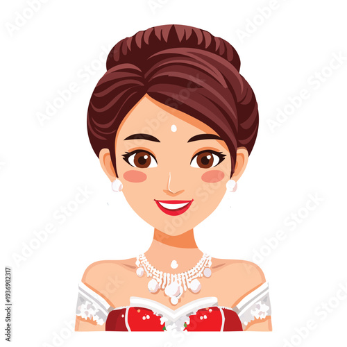 Woman with elegant jewelry and updo hairstyle