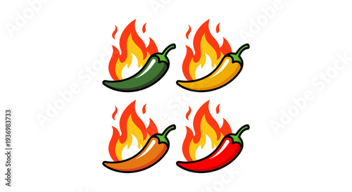 Spice level mark, Chili level icons