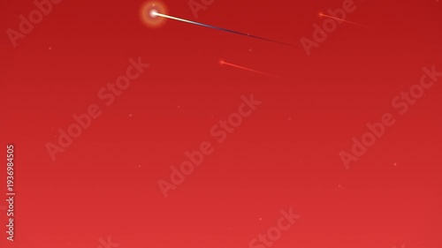 Shooting Stars on Red Background Video.
