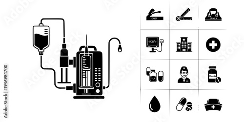 Digital Syringe Pump Medical Driver Icon