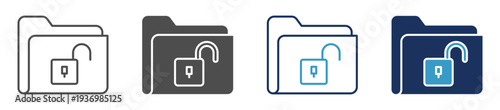 folder unlock multi purpose icon set