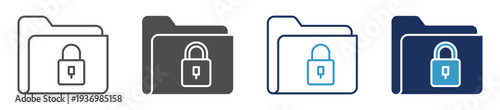 folder lock multi purpose icon set