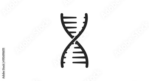DNA double helix icon representing genetic code, scientific research, biology, and heredity