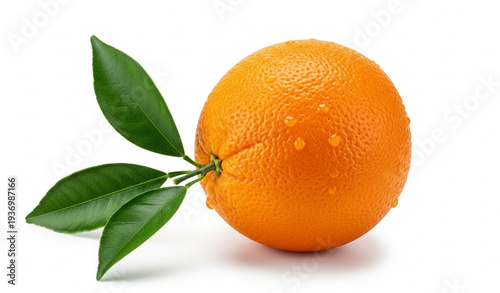 Fresh Orange Citrus Fruit Isolated On White Background