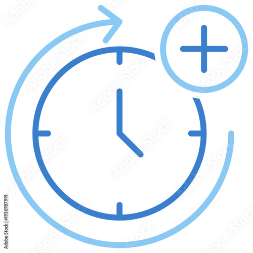 Overtime Dual Tone Outline Icon