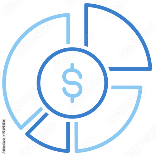Budget Pie Dual Tone Outline Icon