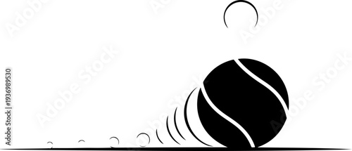Vector tennis ball icon in motion