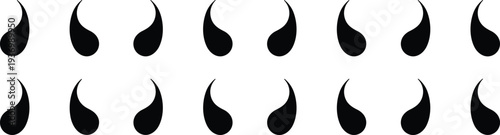 Abstract paisley drop shapes collection vector illustration, decorative curved teardrop elements set for pattern design, ornament, and branding