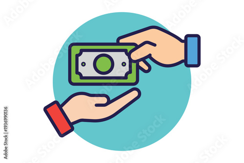 Transaction flat icon. Icon related to bank. Payment elements vector illustration