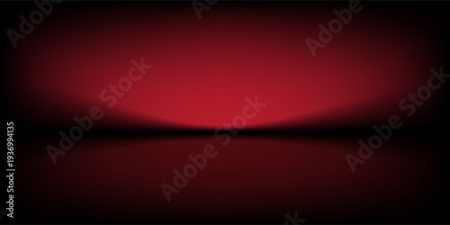 Abstract gradient podium background. Empty red 3D studio background. Clean scene for product presentation mockup template. eps 10