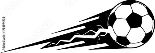 Vector soccer ball icon with motion lines