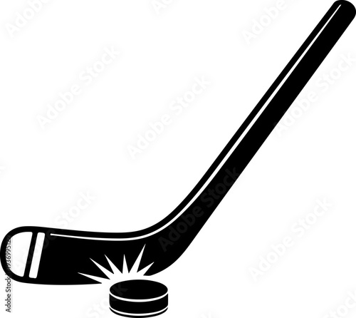 Vector hockey stick and puck icon