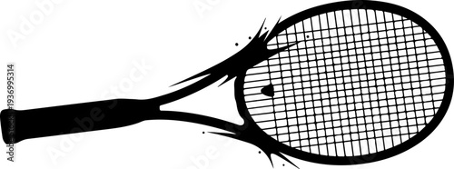 Black tennis racket vector illustration
