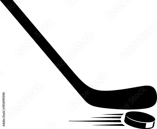 Vector hockey stick and puck icon