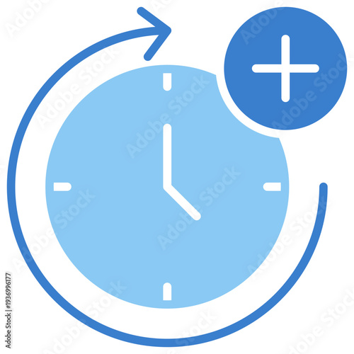 Overtime Dual Tone Glyph Icon